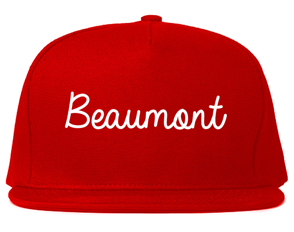 Beaumont Texas TX Script Mens Snapback Hat Red