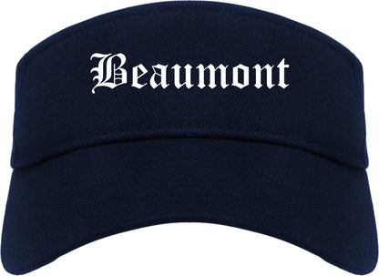 Beaumont Texas TX Old English Mens Visor Cap Hat Navy Blue