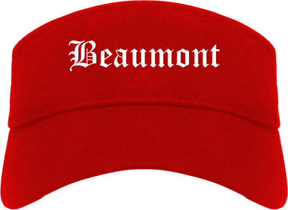 Beaumont Texas TX Old English Mens Visor Cap Hat Red