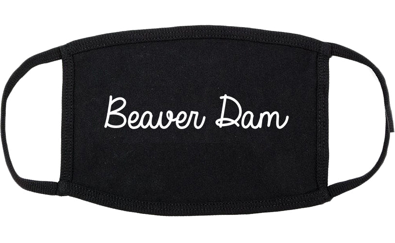 Beaver Dam Wisconsin WI Script Cotton Face Mask Black