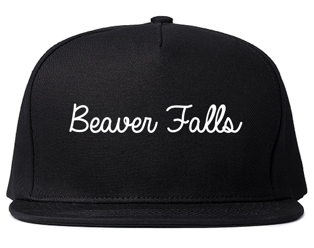 Beaver Falls Pennsylvania PA Script Mens Snapback Hat Black
