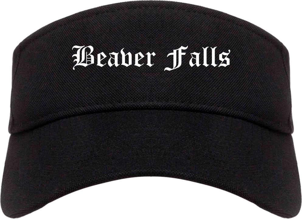 Beaver Falls Pennsylvania PA Old English Mens Visor Cap Hat Black