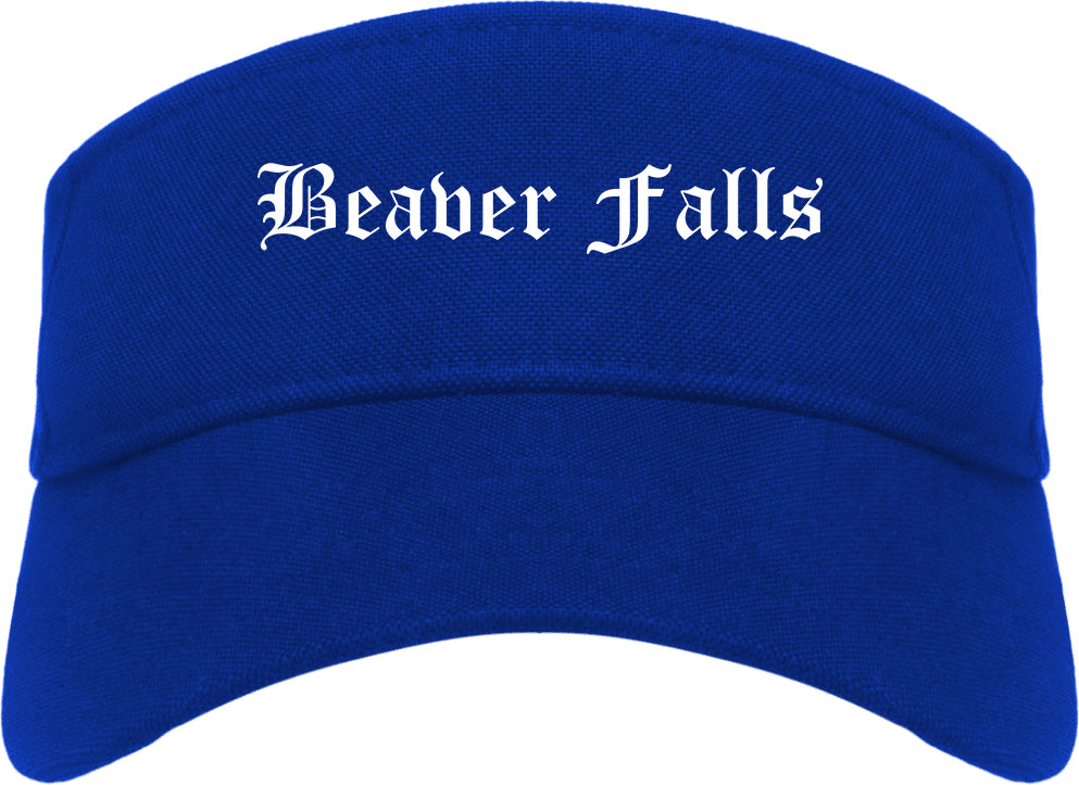 Beaver Falls Pennsylvania PA Old English Mens Visor Cap Hat Royal Blue