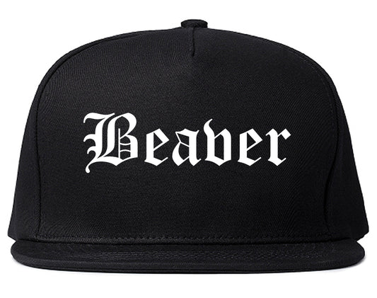 Beaver Pennsylvania PA Old English Mens Snapback Hat Black