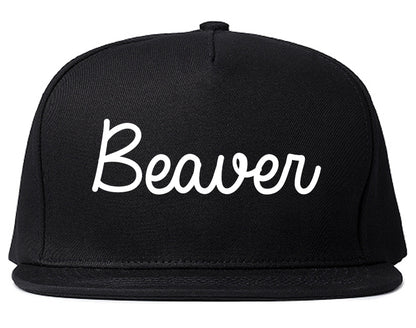 Beaver Pennsylvania PA Script Mens Snapback Hat Black