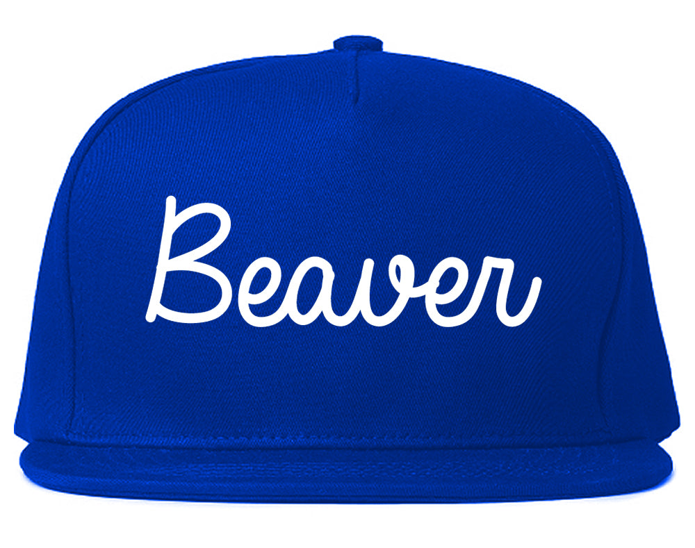 Beaver Pennsylvania PA Script Mens Snapback Hat Royal Blue