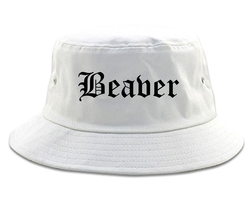 Beaver Pennsylvania PA Old English Mens Bucket Hat White