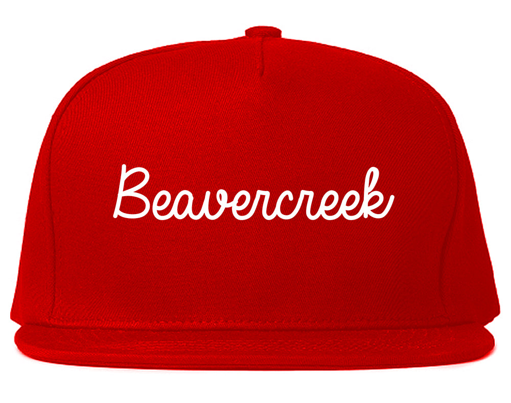 Beavercreek Ohio OH Script Mens Snapback Hat Red