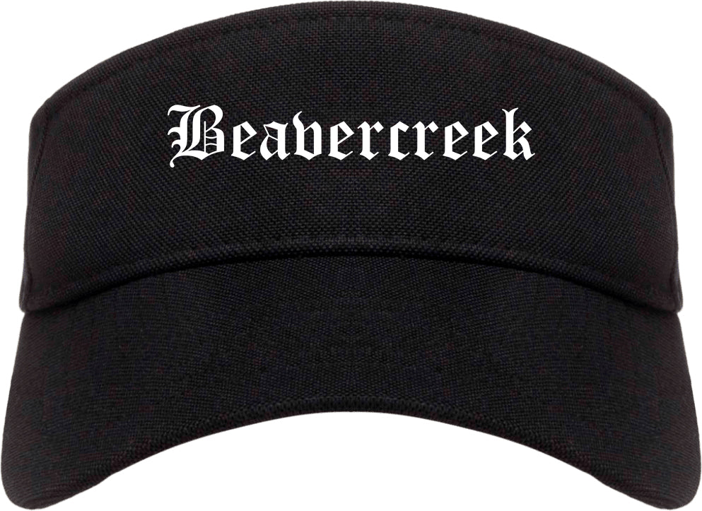 Beavercreek Ohio OH Old English Mens Visor Cap Hat Black