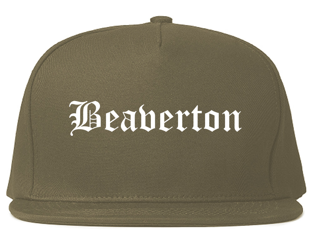 Beaverton Oregon OR Old English Mens Snapback Hat Grey