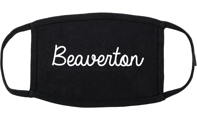 Beaverton Oregon OR Script Cotton Face Mask Black