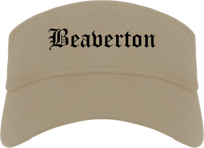 Beaverton Oregon OR Old English Mens Visor Cap Hat Khaki