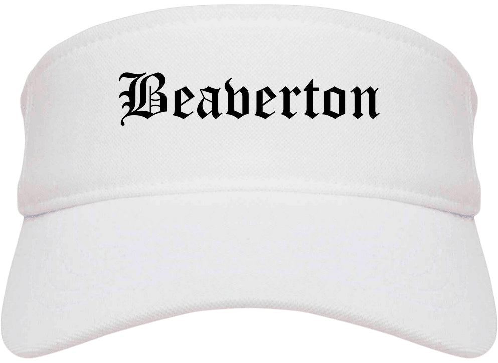 Beaverton Oregon OR Old English Mens Visor Cap Hat White