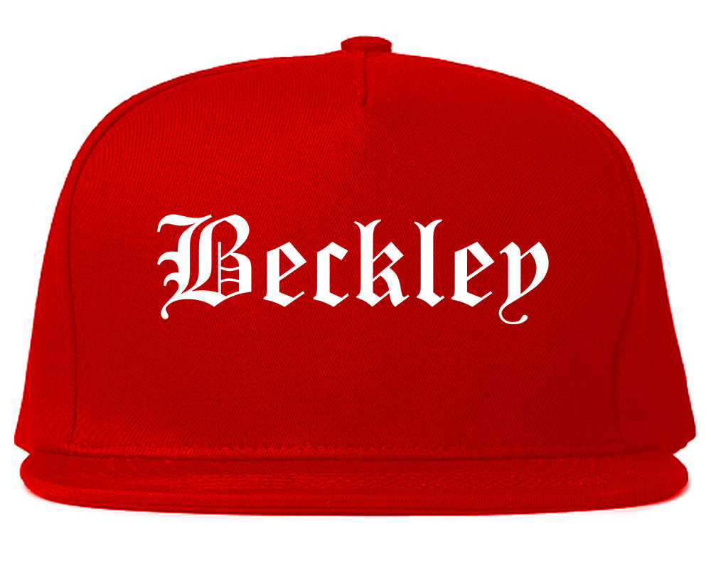 Beckley West Virginia WV Old English Mens Snapback Hat Red