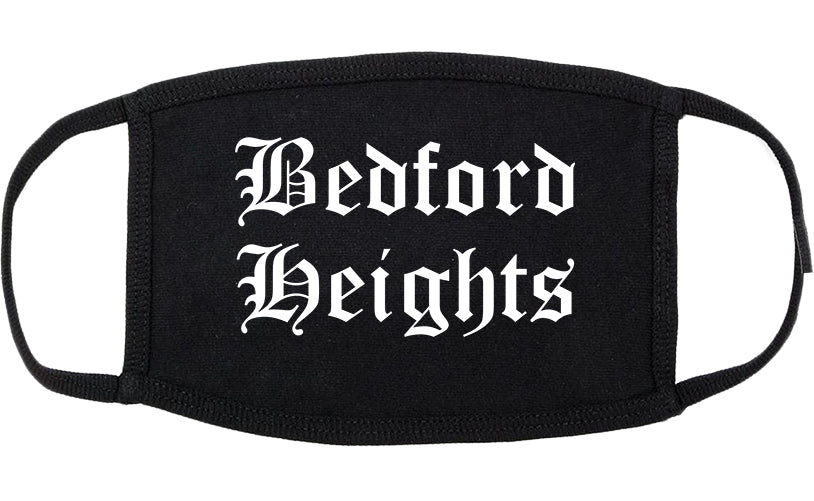 Bedford Heights Ohio OH Old English Cotton Face Mask Black