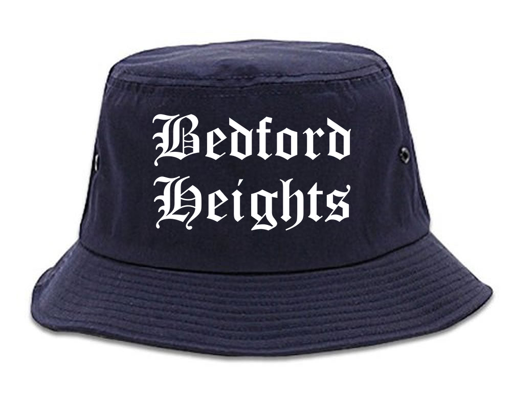Bedford Heights Ohio OH Old English Mens Bucket Hat Navy Blue