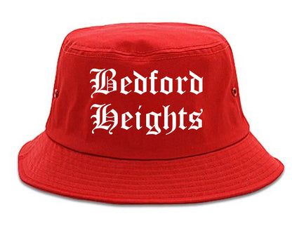 Bedford Heights Ohio OH Old English Mens Bucket Hat Red