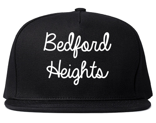 Bedford Heights Ohio OH Script Mens Snapback Hat Black