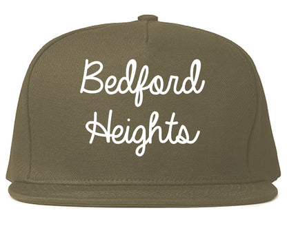 Bedford Heights Ohio OH Script Mens Snapback Hat Grey