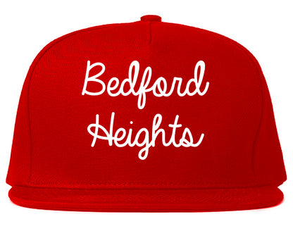 Bedford Heights Ohio OH Script Mens Snapback Hat Red