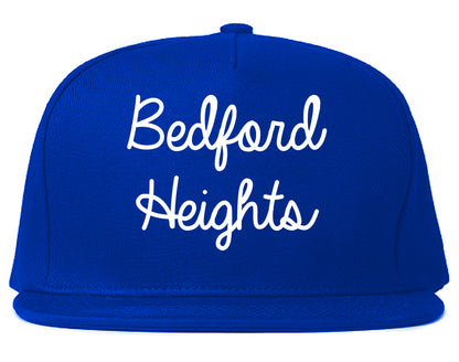 Bedford Heights Ohio OH Script Mens Snapback Hat Royal Blue