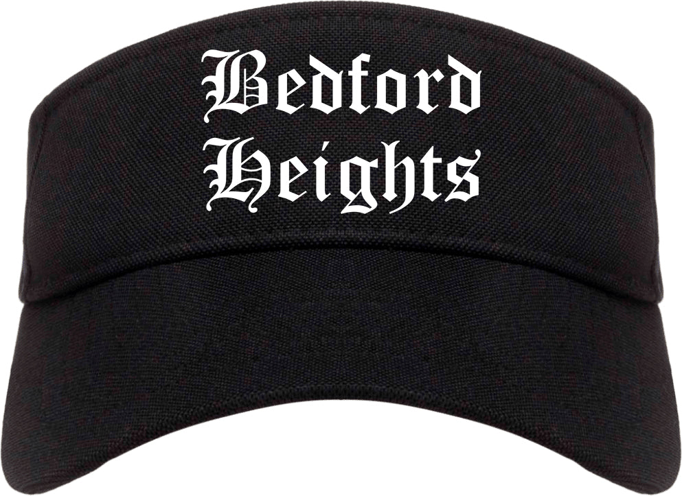 Bedford Heights Ohio OH Old English Mens Visor Cap Hat Black