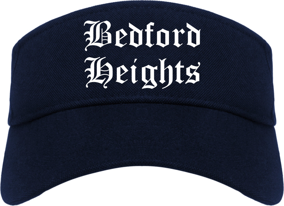 Bedford Heights Ohio OH Old English Mens Visor Cap Hat Navy Blue