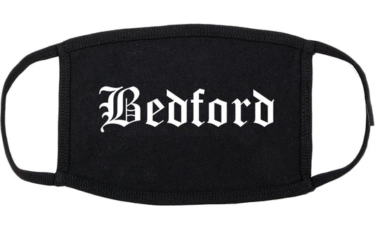 Bedford Indiana IN Old English Cotton Face Mask Black