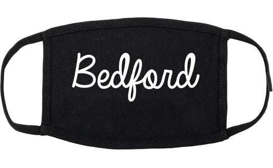 Bedford Indiana IN Script Cotton Face Mask Black
