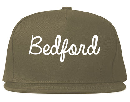 Bedford Indiana IN Script Mens Snapback Hat Grey