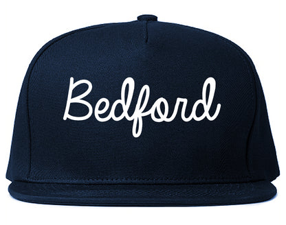 Bedford Indiana IN Script Mens Snapback Hat Navy Blue