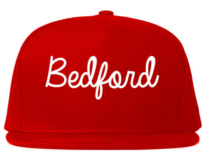 Bedford Indiana IN Script Mens Snapback Hat Red