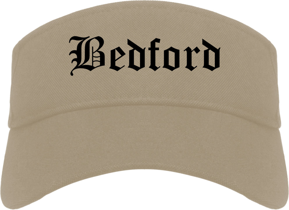 Bedford Indiana IN Old English Mens Visor Cap Hat Khaki