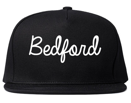 Bedford Ohio OH Script Mens Snapback Hat Black