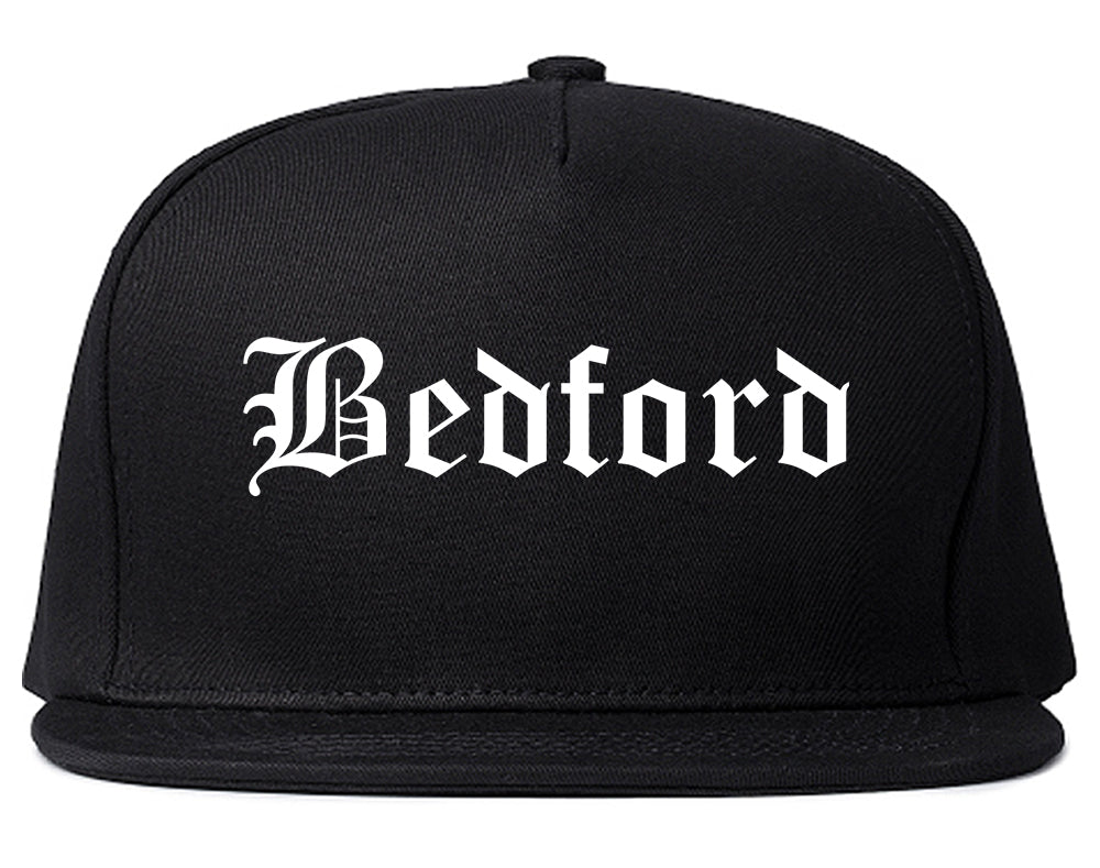 Bedford Texas TX Old English Mens Snapback Hat Black