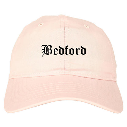 Bedford Texas TX Old English Mens Dad Hat Baseball Cap Pink