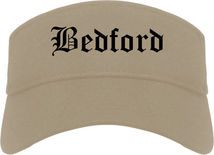 Bedford Texas TX Old English Mens Visor Cap Hat Khaki