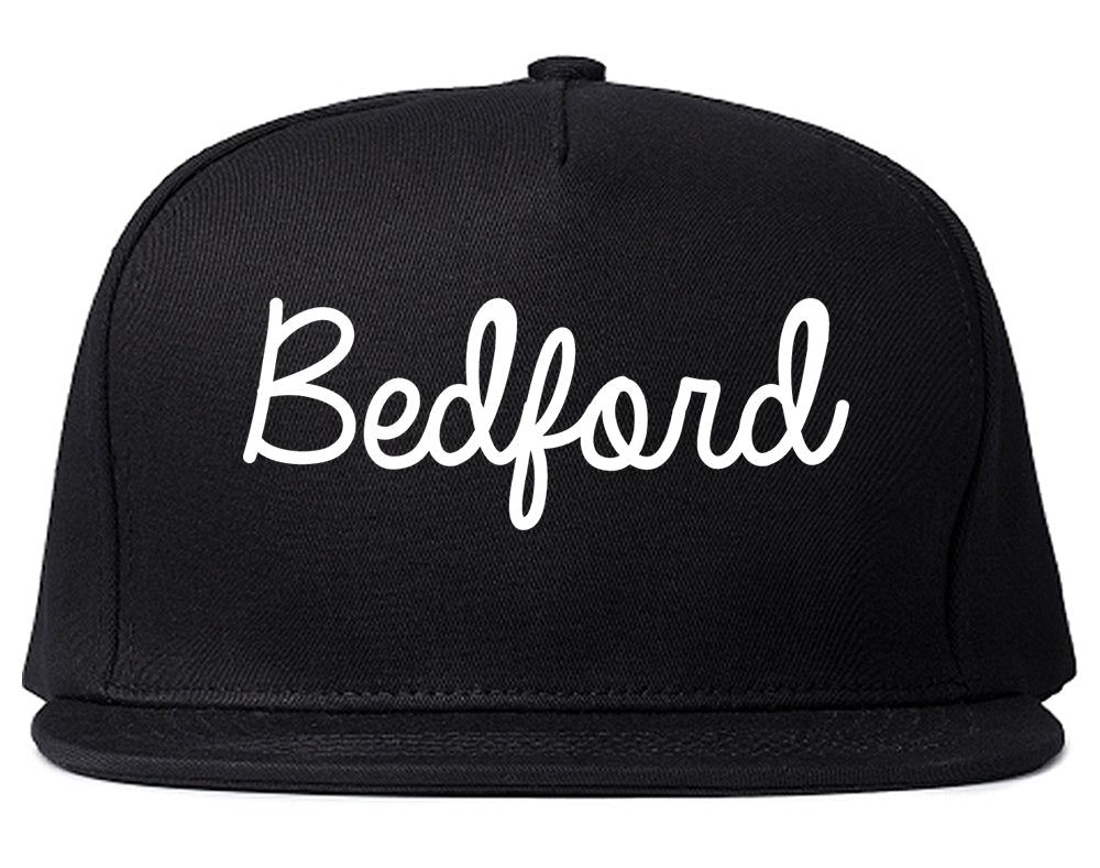 Bedford Virginia VA Script Mens Snapback Hat Black