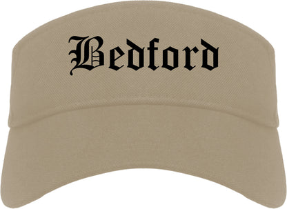 Bedford Virginia VA Old English Mens Visor Cap Hat Khaki