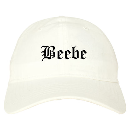 Beebe Arkansas AR Old English Mens Dad Hat Baseball Cap White