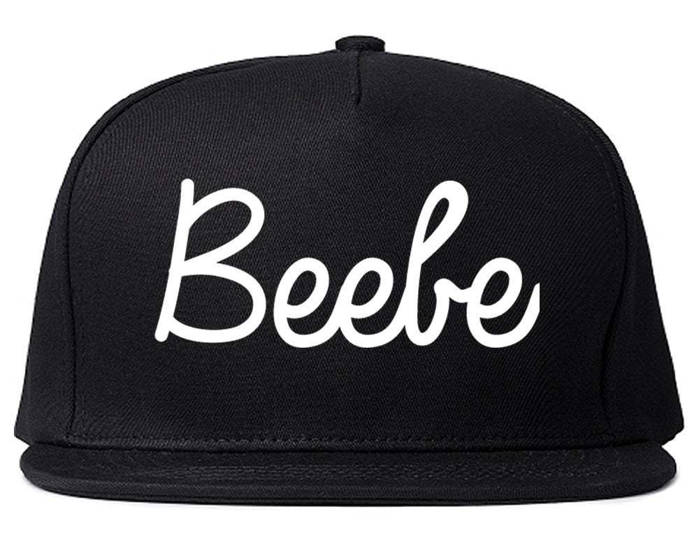 Beebe Arkansas AR Script Mens Snapback Hat Black