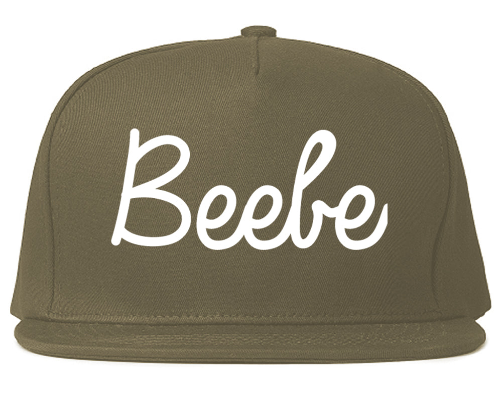 Beebe Arkansas AR Script Mens Snapback Hat Grey