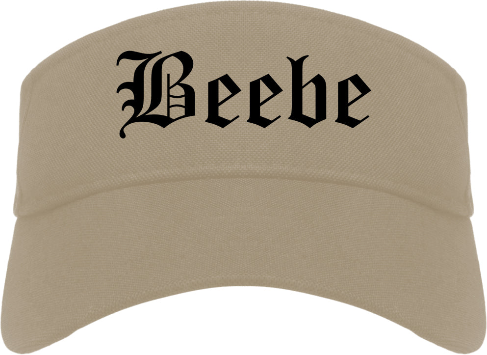 Beebe Arkansas AR Old English Mens Visor Cap Hat Khaki