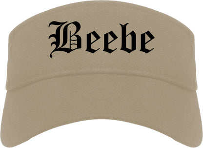 Beebe Arkansas AR Old English Mens Visor Cap Hat Khaki