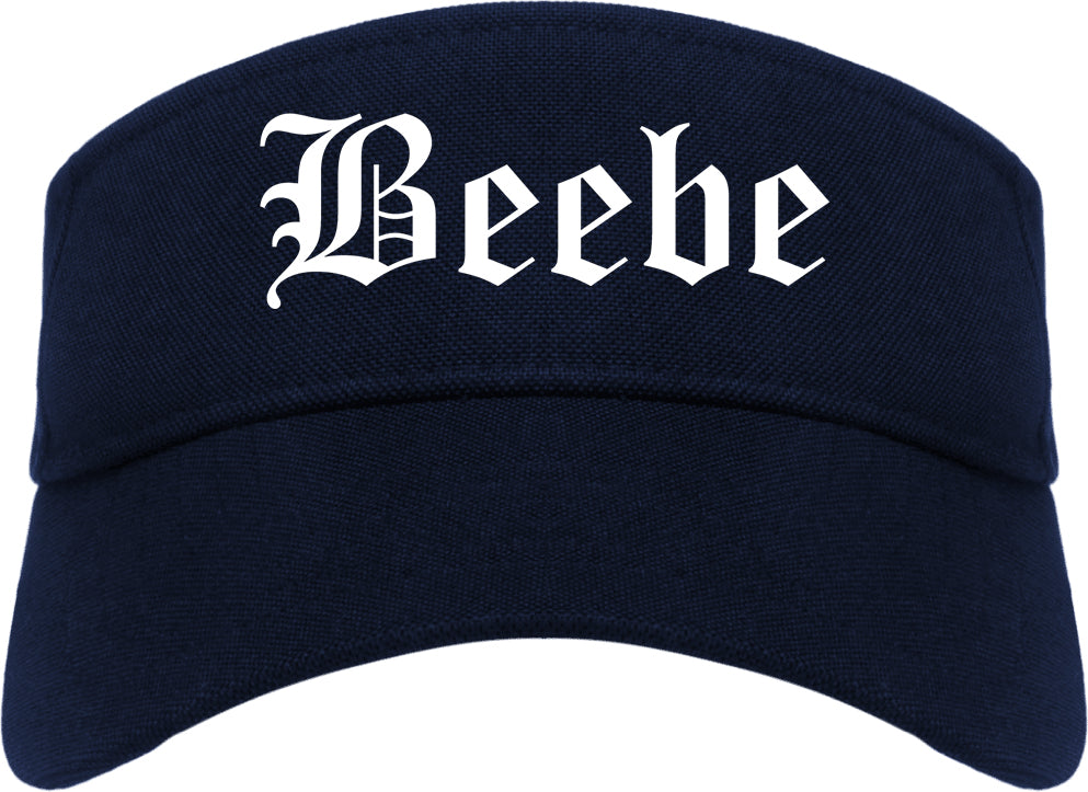 Beebe Arkansas AR Old English Mens Visor Cap Hat Navy Blue
