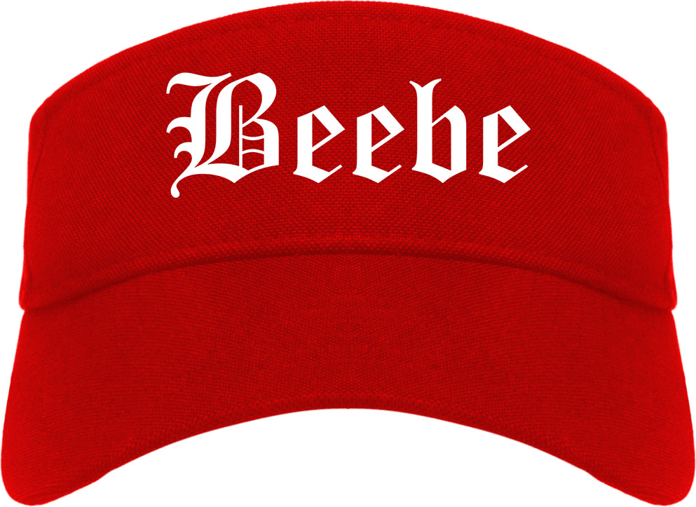Beebe Arkansas AR Old English Mens Visor Cap Hat Red