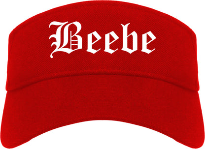 Beebe Arkansas AR Old English Mens Visor Cap Hat Red
