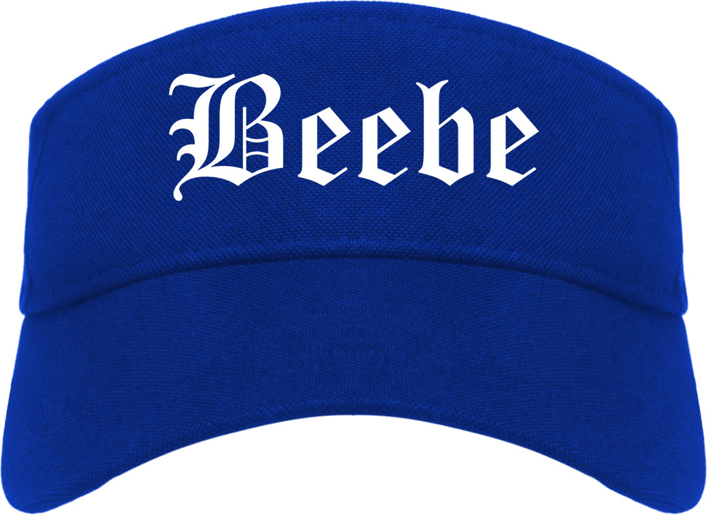 Beebe Arkansas AR Old English Mens Visor Cap Hat Royal Blue
