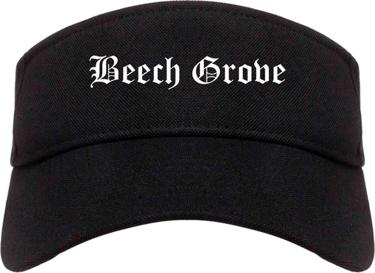 Beech Grove Indiana IN Old English Mens Visor Cap Hat Black