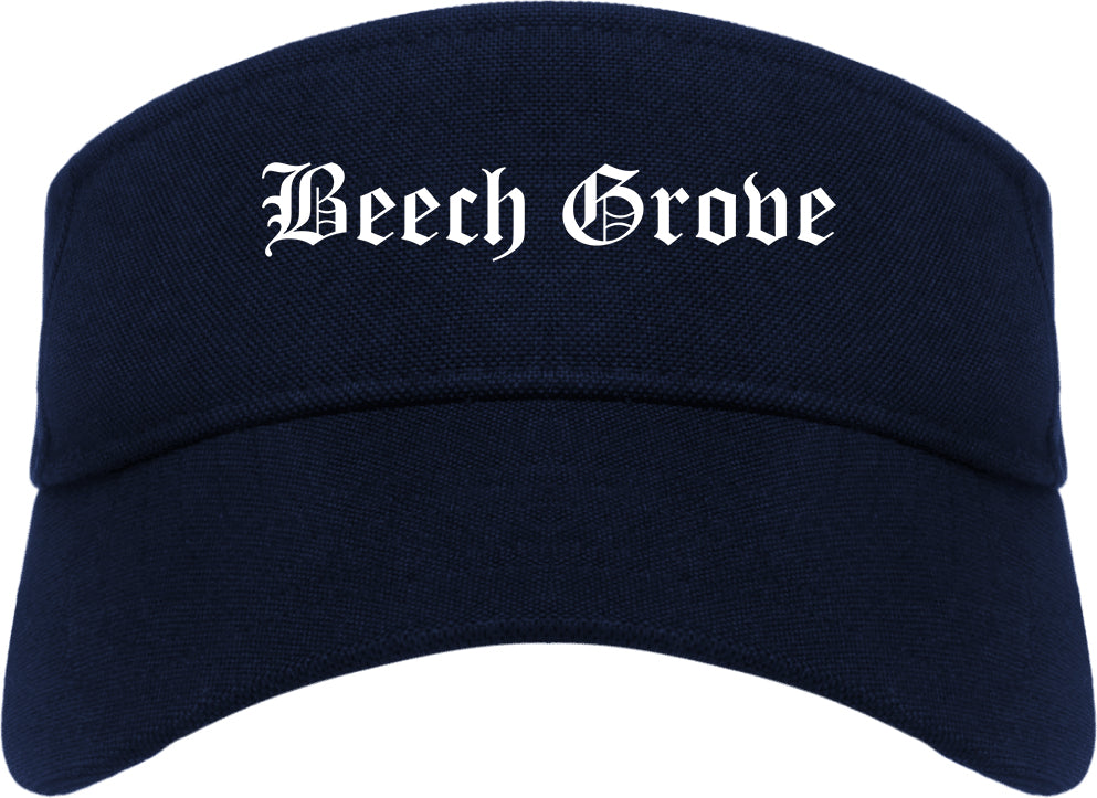 Beech Grove Indiana IN Old English Mens Visor Cap Hat Navy Blue